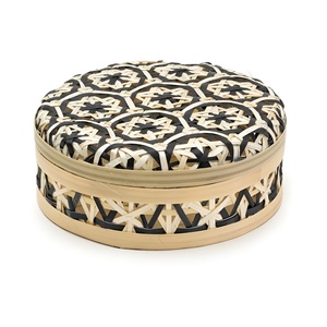 Mini Bamboo Boxes for Cake Brownie <b>Biscuit</b> Storage Wholesale Eco Friendly Handweaving Container Box From Vietnam - Product Image 4