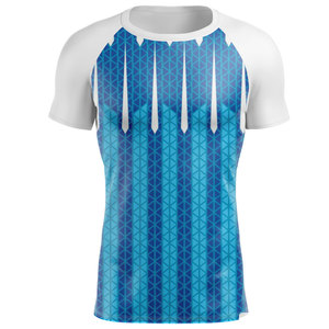 T-shirt de protection solaire pour homme, personnalisé OEM, très demandé, extensible, imprimé par sublimation, col rond, manches courtes, respirant et élégant - Product Image 5