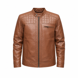 Chaqueta de Cuero para Hombre, Estilo Invernal, Cuello Alto, Piel de Vaca, Impermeable, Ecológica, con Logotipo Frontal, Gran Venta - Product Image 5