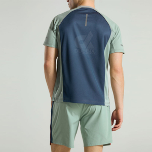 Nouvel ensemble de t-shirts décontractés et sportifs pour hommes, tricotés, respirants, à manches courtes, coupe oversize, avec logo uni sur le devant, collection été 2026, marque tendance - Product Image 3