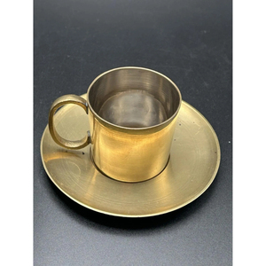 Elegant Antique Brass <b>Cup</b> and <b>Saucer</b> Set with Intricate Hand Work Design for Vintage-inspired Tea Parties and Coffee Moments - Product Image 6