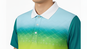 Mens Custom Polo Shirt Gradient Geometric Print Short Sleeve Fashion Casual Polo Luxury Breathable Men Clothing Summer Tops - Product Image 6