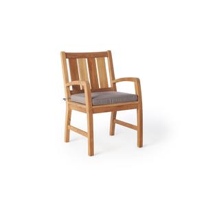 Sillón de Madera de Teca Maciza con Asiento Acolchado – Silla de Comedor Moderna de Madera para Restaurante, Cafetería, Muebles de Patio - Product Image 1