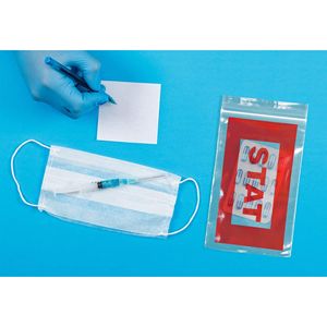 Confezione di 1000 rosso STAT Bags trasparente 5X8 con cerniera stampata in polietilene plastica 2 Mil spesso sigillo Top bag per esigenze di salute per clinica - Product Image 6