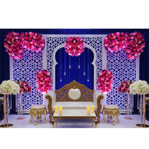 เวทีต้อนรับสไตล์กุร์บักราชวงศ์อิสลามพร้อมแผงเลเซอร์ ฉากหลังแบบตัดด้วยเลเซอร์สไตล์กุร์บักราชวงศ์อินเดีย แผงฉากหลังเวทีต้อนรับสุดหรู สหรัฐอเมริกา - Product Image 1