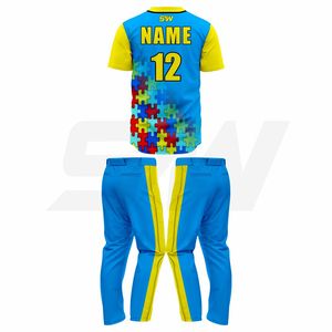 Ensemble de maillots de baseball personnalisés unisexes tendance, vente en gros, vêtements de sport sublimés, respirants, à séchage rapide, uniforme de baseball STORM WEAR - Product Image 2