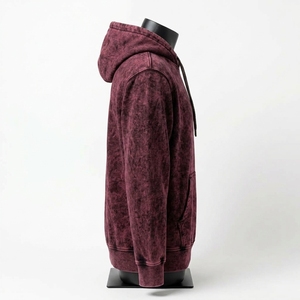 Nouveaux sweats à capuche pour hommes style streetwear, effet délavé, design personnalisé, 100% coton, coupe classique, couleur unie, pour l'hiver - Product Image 3