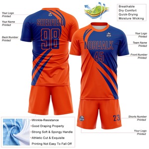 soccer uniform jersey and shorts team set <b>men</b> quick dry breathable football sportswear training kit - Product Image 4