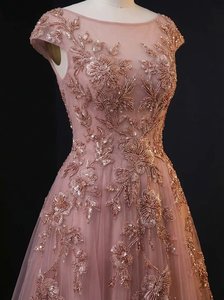 Tela de malla con cuentas pesadas hecha a mano, material de lujo 100% poliéster con lentejuelas azules para vestidos de noche, vestidos de fiesta y bodas en el Medio Oriente. - Product Image 3