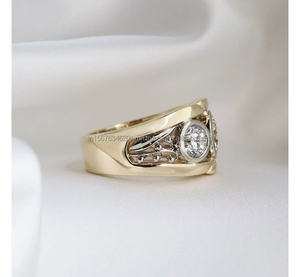 IGI Lab Grown Vintage 14k White Gold Handmade Tension Set Wedding/Engagement Unisex <b>Fine</b> <b>Ring</b> Cut Diamond Anniversary Party Gift - Product Image 4