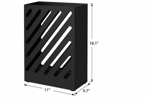 Porte-parapluie moderne en métal noir, capacité unilatérale, autoportant, décoration d'intérieur, 16,1x11x4,7 pouces - Product Image 2