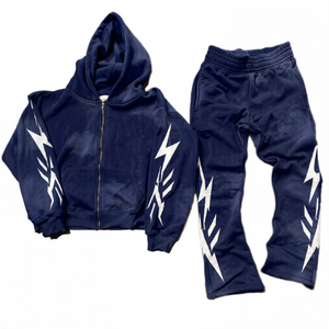 Custom <b>Men</b> Summer Casual Baggy Athletic <b>Running</b> Fitness Breathable Long Sleeve Printing Zip up Pockets <b>Hoodies</b> Tracksuits Set - Product Image 2