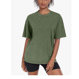 Camiseta Extra Grande para Mujer, Ecológica, Estilo Vintage, Lavado Ácido, con Impresión Personalizada, Camiseta de la Mejor Calidad para Mujer - Product Image 3