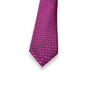 Corbata de Hombre con Patrón Geométrico Magenta de Lujo, Corbata Tejida Premium |   Ropa Formal para Bodas, Oficina, Fiestas, Regalo, Atuendo Elegante para Negocios - Product Image 2