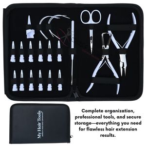 Ensemble d'outils professionnels en acier inoxydable blanc pour extensions capillaires, comprenant des pinces à micro-anneaux de 5 pouces et des pinces de dépose, vente en gros - Product Image 6