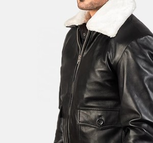 Veste de baseball décontractée pour homme en cuir véritable avec capuche, respirante, chaude pour l'hiver, style vintage - Product Image 5
