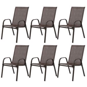 Set di 4 Sedie da Esterno con Schienale Alto e Braccioli in Tessuto Textilene Traspirante per Giardino o Campeggio - Product Image 1