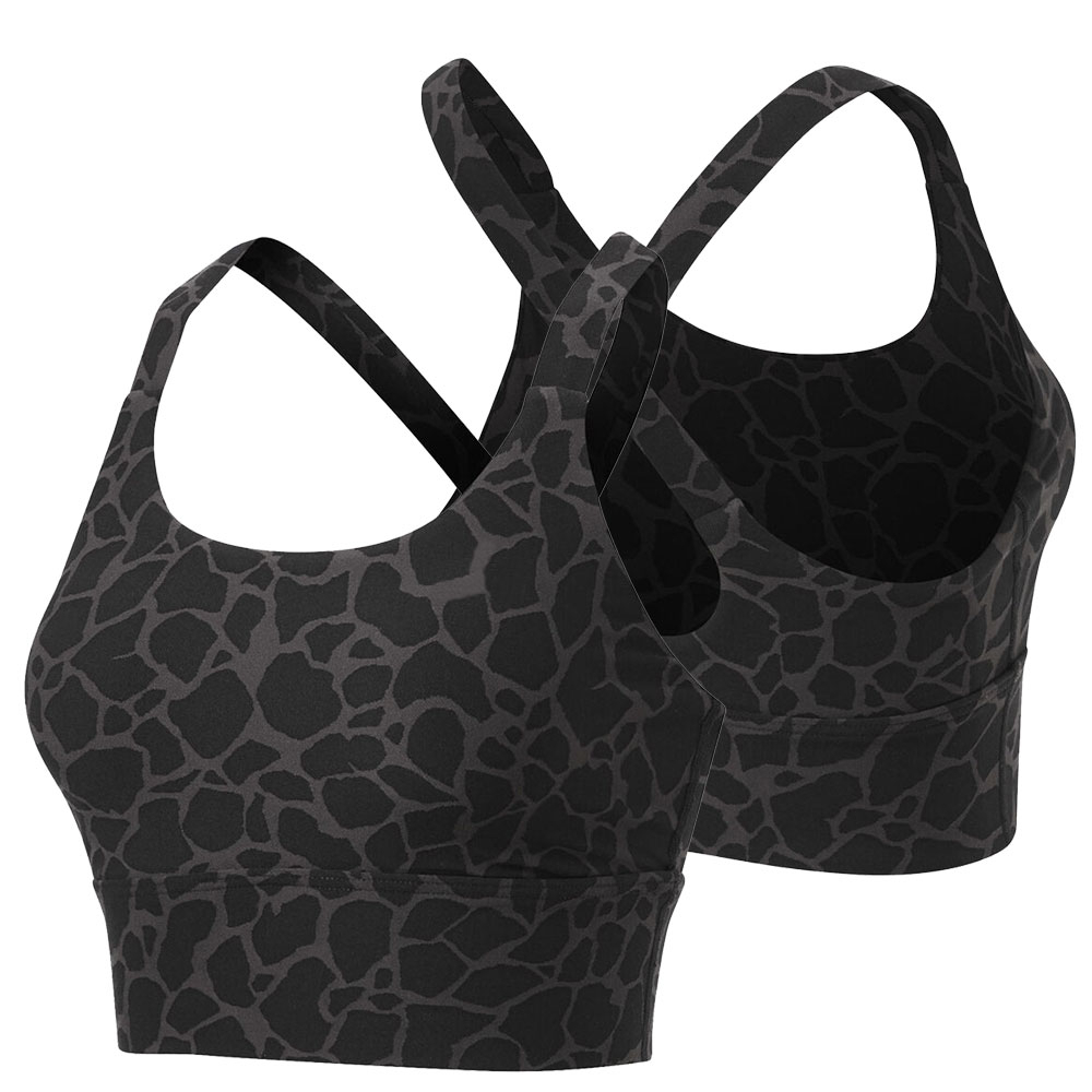 Women's Solid Color Full-Length Leggings Cross Sport Bra Set Breathable Spandex/Nylon U-NECK High Waist High Support Front Gym