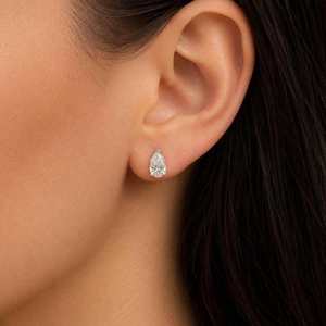 Pendientes de Diamantes Modernos de Oro Blanco de 9K con Baño de Rodio de la Mejor Calidad para Mujer, Certificados por IGI, Joyería Fina, Exportación Mundial OEM - Product Image 3