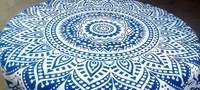 Nappe de table en coton personnalisable, faite à la main en Inde, motif floral classique Mandala Rangoli, écologique et lavable