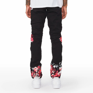 Jeans pour hommes en denim premium, coupe ajustée, style streetwear hip-hop, finition robuste, marque privée. - Product Image 4