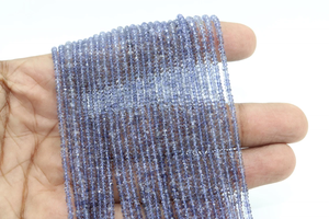 Cuentas Rondelle facetadas de calidad AAA +, hebra de microcorte de 3mm de cuentas facetadas de iolita Natural apatita iolita - Product Image 4