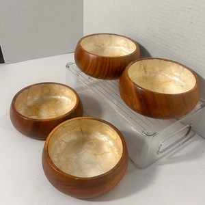 Tazón de Madera Hecho a Mano de Lujo con Interior de Concha de Perla Natural, Tazón de Servir de Madera de Primera Calidad para Frutas, Ensaladas, Postres y Aperitivos - Product Image 3