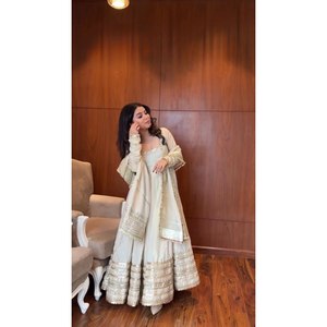 Vestido de dama de honor de trabajo con borde de encaje de secuencia de hilo para ropa de fiesta - Product Image 5