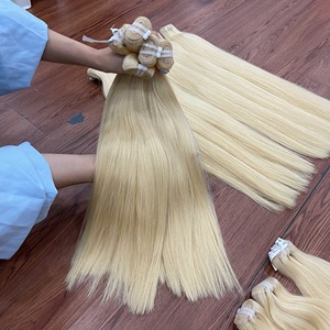 Extensions de cheveux humains vietnamiens 100% naturels, blond 613, lisses, tissées à la machine, double épaisseur, prix de gros - Product Image 5