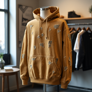 เสื้อฮู้ดดี้ยูนิเซ็กซ์ทรงเรกูลาร์ฟิต ผ้าฝ้าย 100% บุขนด้านใน สไตล์ลำลอง สตรีทแวร์ ลายการ์ตูน พิมพ์ลายแบบแอซิดวอช สำหรับฤดูใบไม้ผลิ รับผลิตแบบ OEM/ODM - Product Image 3