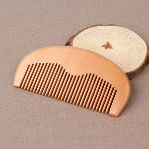 Private Label Pocket Size Wooden Hair <b>Comb</b> Anti-Static Small <b>Beard</b> and <b>Mustache</b> <b>Comb</b> Natural Peach Natural Crafts - Product Image 2