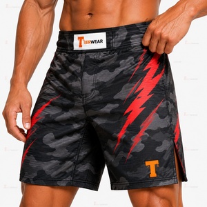 กางเกงกีฬา MMA ผ้าโพลีเอสเตอร์ผสมสแปนเด็กซ์ 175 GSM ทนทาน ยืดหยุ่น เหมาะสำหรับฝึกซ้อมต่อสู้ เอวยางยืด รับผลิตตามแบบ OEM แบรนด์ส่วนตัว - Product Image 6