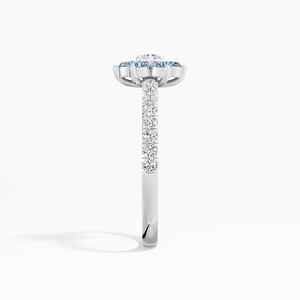 Certificado 0,57 Ctw azul blanco Moissanite Cluster Ring Prong Setting 18K chapado en oro elegante 925 plata esterlina superventas - Product Image 2