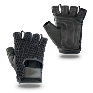 Guantes sin dedos de cuero de cabra al por mayor, transpirables, para silla de ruedas, gimnasio, deportes, seguridad industrial, resistentes al calor, para exteriores - Product Image 1