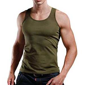 Camisetas sin mangas para culturismo para hombre, camiseta transpirable con cuello redondo, informal, de algodón, para verano, gimnasio, fitness, correr, chaleco tipo singlet - Product Image 1