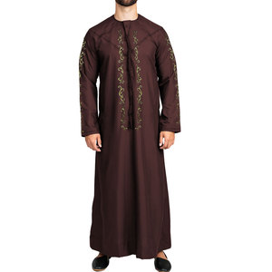 Modern Kuwait Style Stand Collar Modest Thermal Breathable Plus Size Solid Long Sleeve <b>Mens</b> <b>Thobes</b> 2026 High Quality - Product Image 2