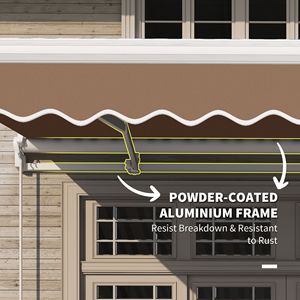Tende da giardino retrattile manuale da 8 'X 13' parasole da caffè marrone con Design durevole e tettoia di lunghezza regolabile - Product Image 6