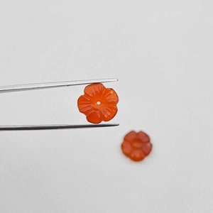 Vente chaude Orange Cornaline 16mm 18mm 20mm 22mm Fleur Fantaisie Sculpture Belle Pierre Précieuse En Vrac En Gros Sculpture Pierre Fournisseur - Product Image 5