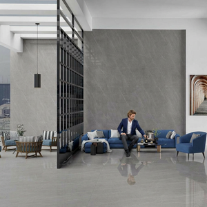 Paneles de losa de tablero de pared de piedra Artificial pulida con patrón de gama alta gris Pietra, azulejos de porcelana sinterizada brillante de 1600x3200mm, salón - Product Image 1