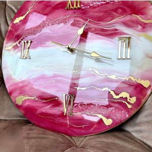 Resin Art Deco Quartz <b>Digital</b> <b>Wall</b> <b>Clock</b> Battery Powered <b>Wall</b> Decorative for Living Room - Product Image 3