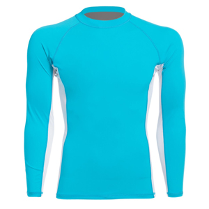 Camiseta Deportiva Cody Luna para Hombre, Manga Larga, Protección UV, Diseño en Bloques de Color Azul y Blanco, Ecológica, de Secado Rápido y Transpirable para Adultos - Product Image 3