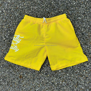 Short coupe-vent en nylon de 5 pouces de style de rue pour hommes tendance multicolore conception personnalisée taille élastique motif solide poches - Product Image 2