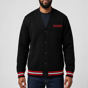 Personnalisez les logos sur des pulls à col en V de haute qualité pour les logos de sororités/fraternités/écoles/collèges/universités, cardigans tricotés avec logos. - Product Image 3