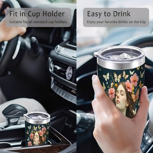 Stainless Steel Tumbler 20oz Double Wall Glossy Finish Reusable Drink <b>Cup</b> For Home Daily Use - Product Image 4