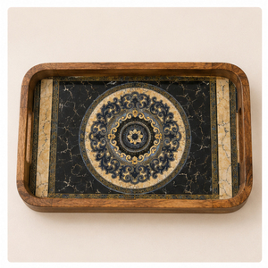 Wholesale Handcrafted Royal Indian <b>Elephant</b> & Palace Printed Wooden Serving Tray Decorative Vintage Rectangle Wood Platter - Product Image 3