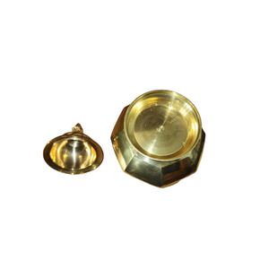 Handmade Eco-Friendly High Quality Brass Made Floral Design Hand Painted Gold Color Decorative Jars With Lid & Custom Logo - Product Image 4