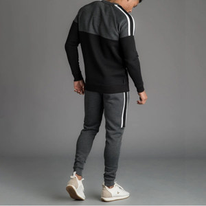 Men's Color Blocking Tracksuit Full Sleeve Crew Neck Casual Autumn Wear Side Pockets Regular Fit Polyester Cotton Mix - Product Image 2