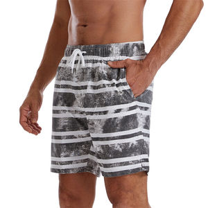 Shorts de bain tricotés pour hommes, longueur genou, imprimés, avec logo personnalisé, pour les vacances à la plage, en polyester de haute qualité, tendance - Product Image 2