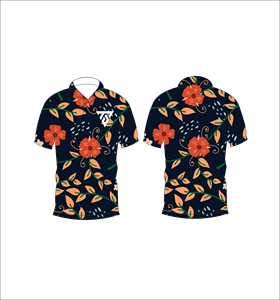 เสื้อโปโลผู้ชายลายดอกไม้สีกรมท่าแขนสั้นเสื้อกอล์ฟฤดูร้อนแบบลำลอง - Product Image 3