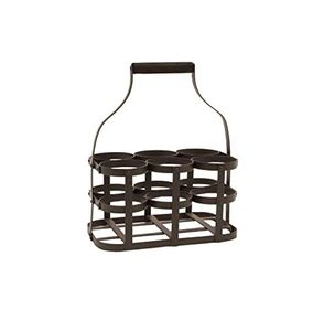 Vintage Industrial Wine Bottle Carrier Stand for Dining Room and Kitchen Countertop - Product Image 4